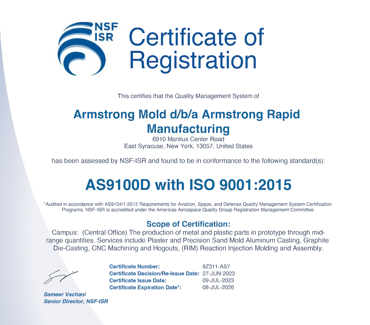 ISO 9001:2015 certificate