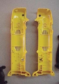 cast kirksite mold with injection molded parts